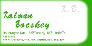 kalman bocskey business card